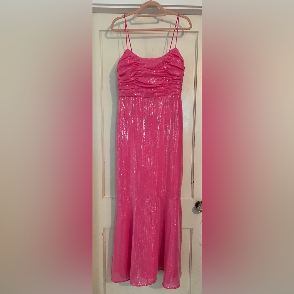 Anthropologie Hutch Tylia Maxi Dress In Barbie Pink Size 2 Nwt